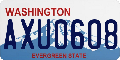WA license plate AXU0608