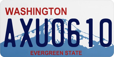 WA license plate AXU0610