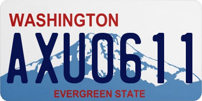WA license plate AXU0611