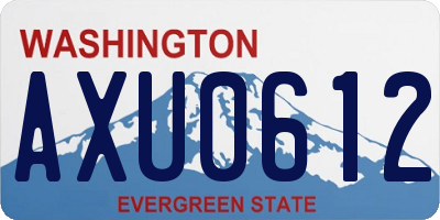 WA license plate AXU0612