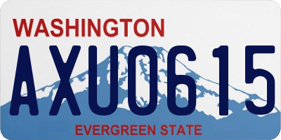WA license plate AXU0615