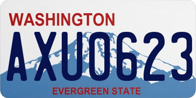 WA license plate AXU0623