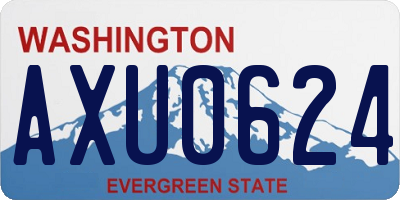 WA license plate AXU0624