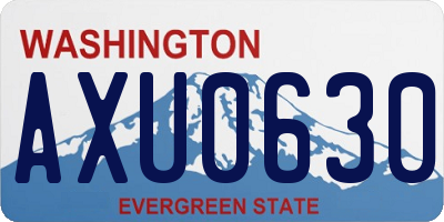 WA license plate AXU0630