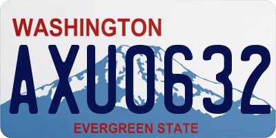 WA license plate AXU0632