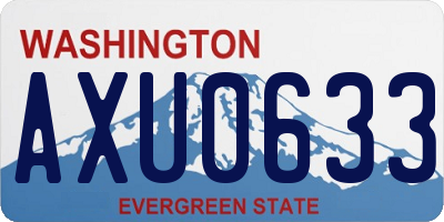 WA license plate AXU0633