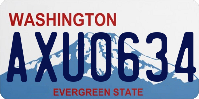 WA license plate AXU0634