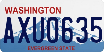 WA license plate AXU0635