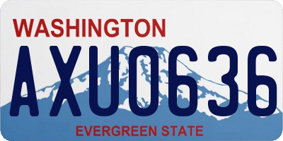 WA license plate AXU0636