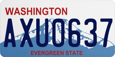 WA license plate AXU0637
