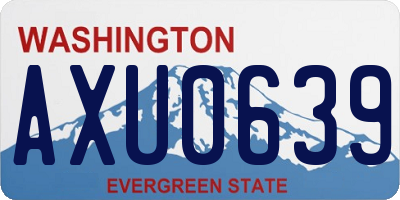 WA license plate AXU0639