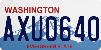 WA license plate AXU0640