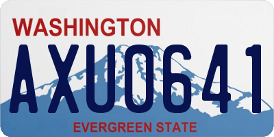 WA license plate AXU0641