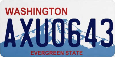 WA license plate AXU0643