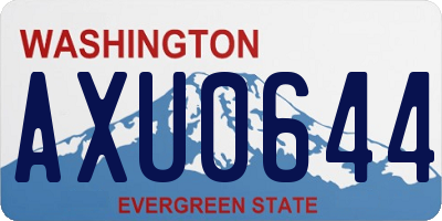 WA license plate AXU0644
