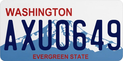 WA license plate AXU0649