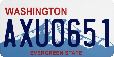 WA license plate AXU0651