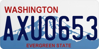 WA license plate AXU0653