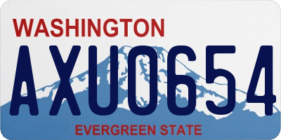 WA license plate AXU0654