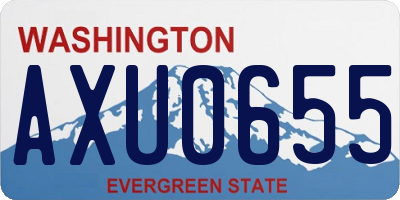 WA license plate AXU0655