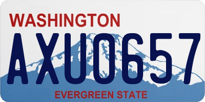 WA license plate AXU0657