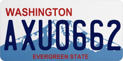 WA license plate AXU0662