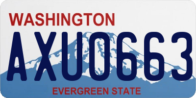 WA license plate AXU0663