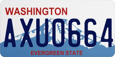 WA license plate AXU0664