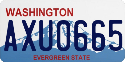 WA license plate AXU0665