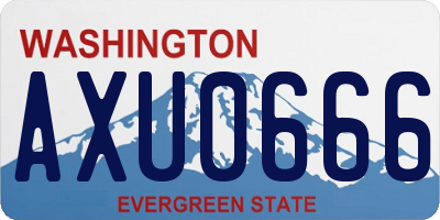 WA license plate AXU0666