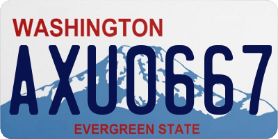 WA license plate AXU0667
