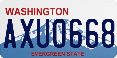 WA license plate AXU0668