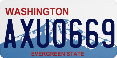 WA license plate AXU0669