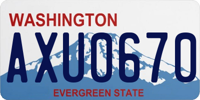 WA license plate AXU0670