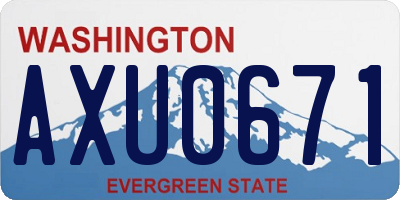 WA license plate AXU0671