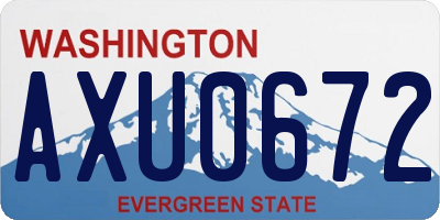 WA license plate AXU0672