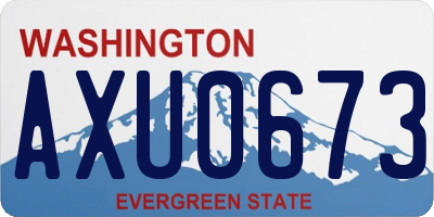 WA license plate AXU0673