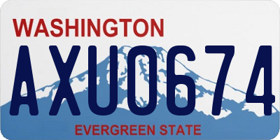 WA license plate AXU0674