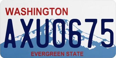 WA license plate AXU0675