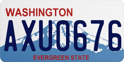 WA license plate AXU0676