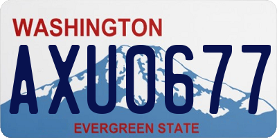 WA license plate AXU0677