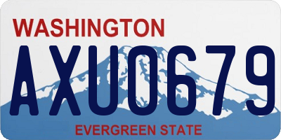 WA license plate AXU0679