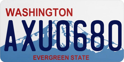WA license plate AXU0680