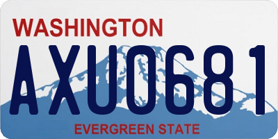 WA license plate AXU0681