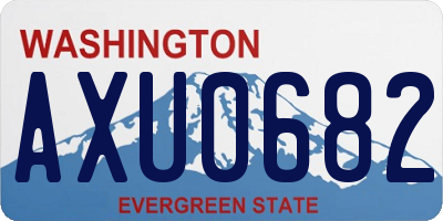 WA license plate AXU0682