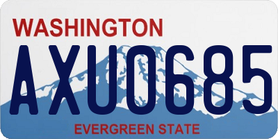 WA license plate AXU0685