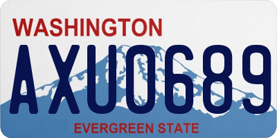 WA license plate AXU0689
