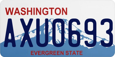 WA license plate AXU0693