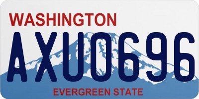 WA license plate AXU0696