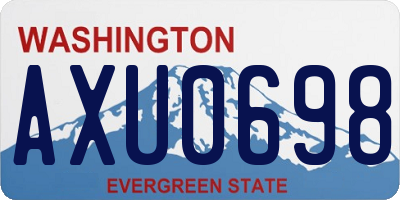 WA license plate AXU0698